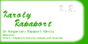 karoly rapaport business card